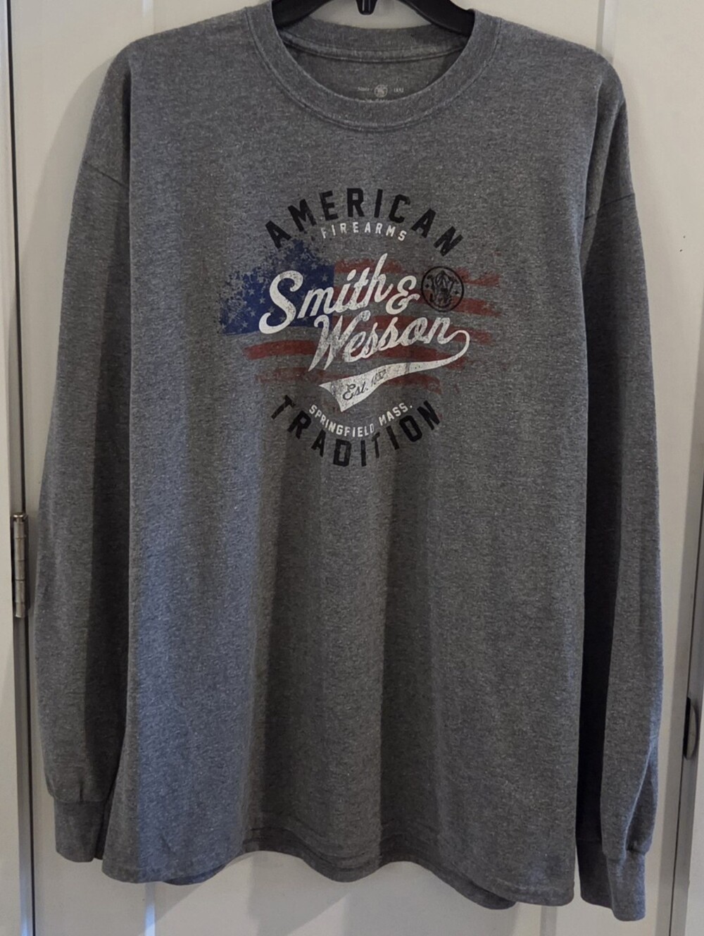 Smith & Wesson American Tradition Long-Sleeve T-Shirt - Size XL - Dark Grey
